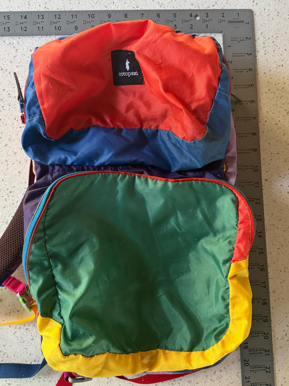 cotopaxi Red Blue Green Yellow Multicolor Nylon Backpack